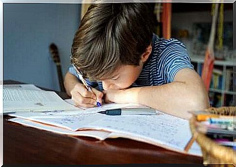 child doing homework