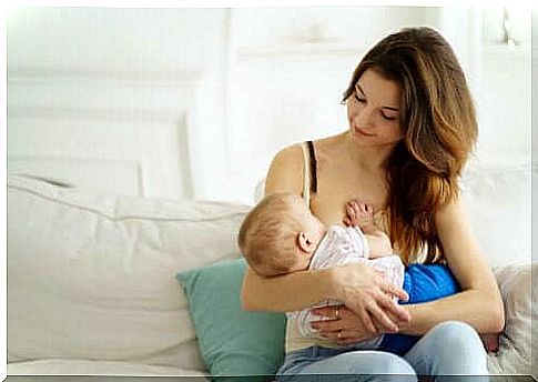 A woman breastfeeding