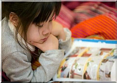 girl reading comic book