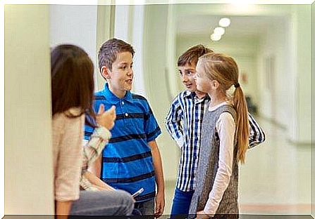 Children chatting during recess